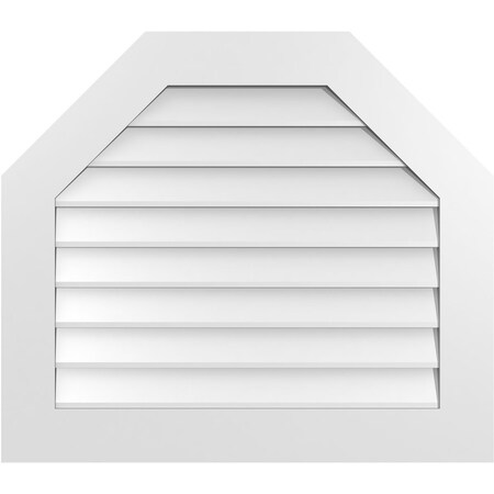 Ekena Millwork Octagonal Top Surface Mount PVC Gable Vent w/ 3-1/2"W x 1"P Standard Frame, 32"W x 28"H GVPOT32X2801SN